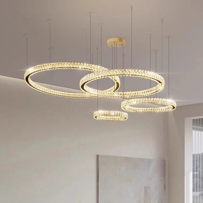Đèn Chùm Nghệ Thuật Kiểu Vòng Pha Lê | LEDTOT DTT 85TR