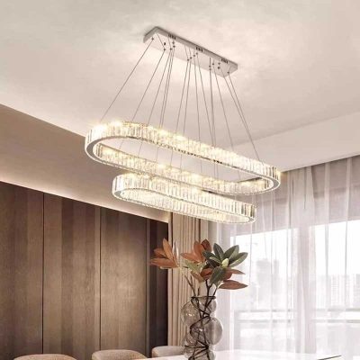 Đèn Chùm Trang Trí Trần Cao Kiểu Đôi Vòng | LEDTOT DTT 79CQ