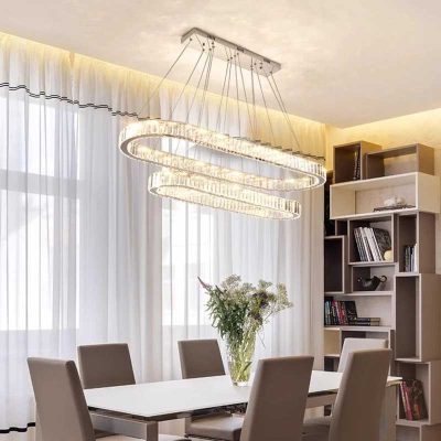 Đèn Chùm Trang Trí Trần Cao Kiểu Đôi Vòng | LEDTOT DTT 79CQ