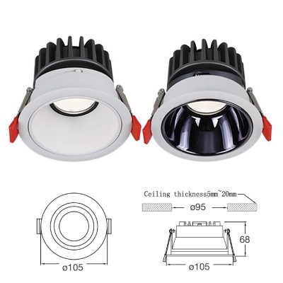 Đèn Downlight Chống Choá | LDV DL R105 BK12W U23 940