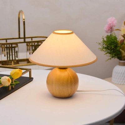 Đèn Ngủ Gỗ Óc Chó Kiểu Vintage Hàn Quốc | LEDTOT DN 29HK