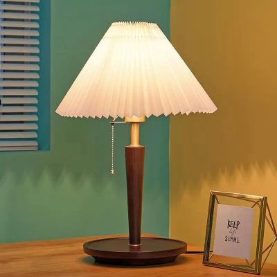 Đèn Ngủ Gỗ Vintage Chao Xếp Cổ Điển | LEDTOT DN 72QK