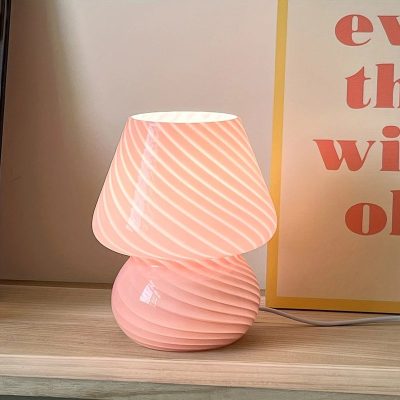 Đèn Ngủ Thủy Tinh Nấm Sọc Cổ Điển | LEDTOT DN 42TM