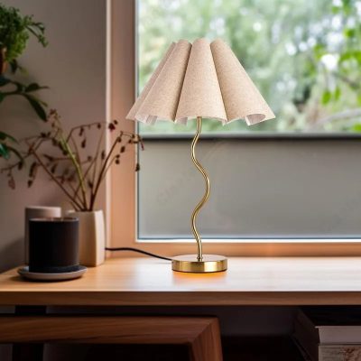 Đèn Ngủ Vải Xếp Uốn Lượn Thanh Lịch | LEDTOT DN 63PL