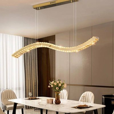 Đèn Thả Pha Lê Trang Trí Bàn Ăn Uốn Lượn | LEDTOT DTT 93TL