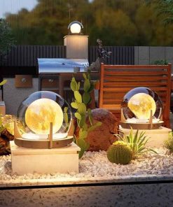 Đèn Cổng Hình Trăng Tròn Năng Lượng Mặt Trời Cao Cấp | ELIGHTING AD 84QJ