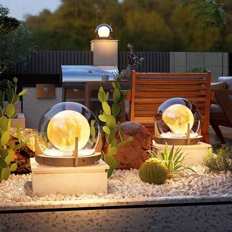 Đèn Cổng Hình Trăng Tròn Năng Lượng Mặt Trời Cao Cấp | ELIGHTING AD 84QJ