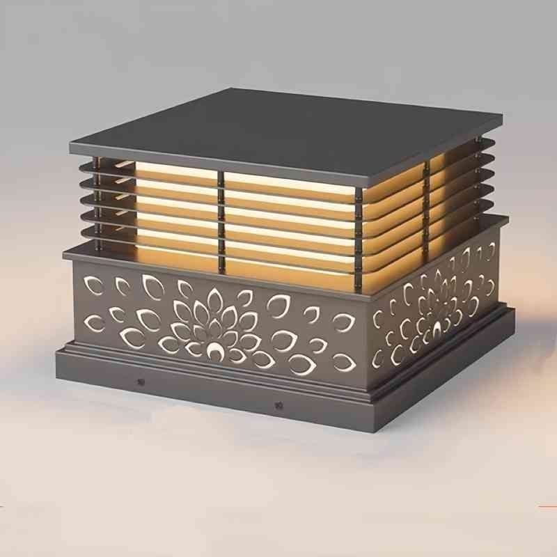 Đèn Trụ Cổng Năng Lượng Mặt Trời Hoa Văn Đẹp | ELIGHTING AD 68MN