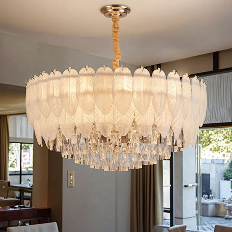 Đèn Chùm Lông Vũ Pha Lê Cao Cấp Phong Cách Cổ Điển | LEDTOT DC 47KW
