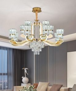 Đèn Chùm Pha Lê Mạ Vàng Hiện Đại Đẳng Cấp | LEDTOT DC 91TR