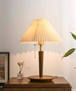 Đèn Bàn Boho Cổ Điển Gỗ Óc Chó Tinh Tế | LEDTOT DN 19QX