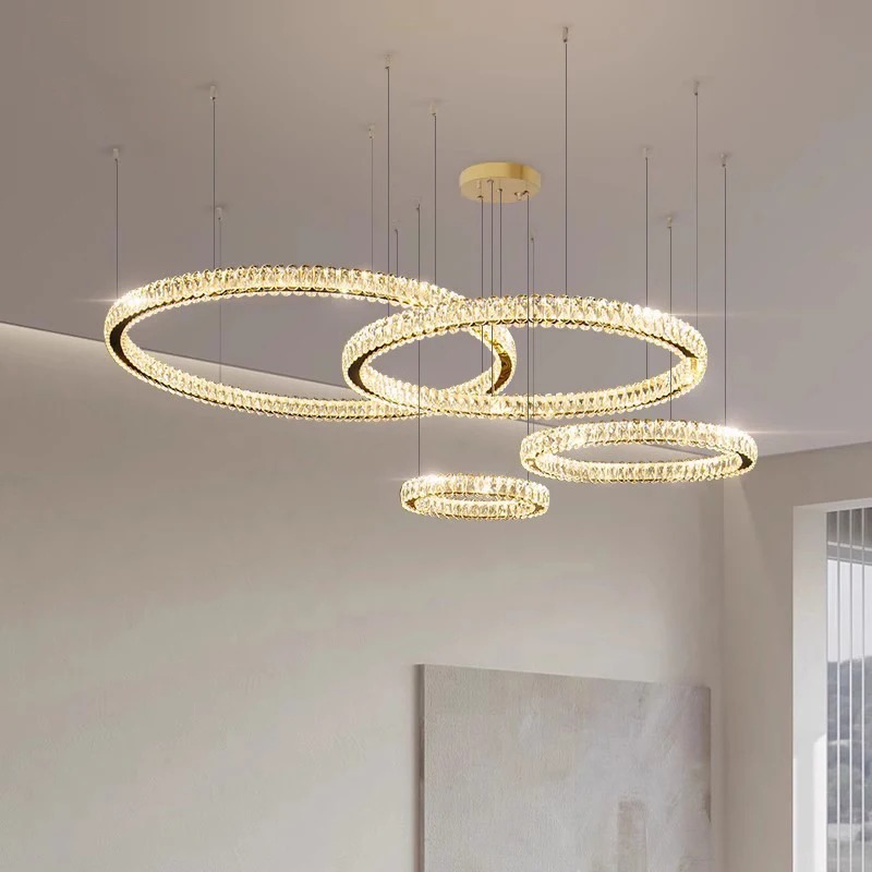 Đèn Chùm Nghệ Thuật Kiểu Vòng Pha Lê | LEDTOT DTT 85TR