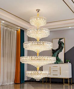 Đèn Chùm Pha Lê 5 Tầng Cao Cấp Cho Sảnh Lớn | LEDTOT DC 25MK