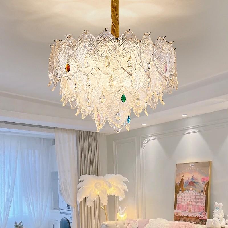 Đèn Chùm Pha Lê Họa Tiết Lông Công Sang Trọng | LEDTOT DC 81PK - Ảnh 2