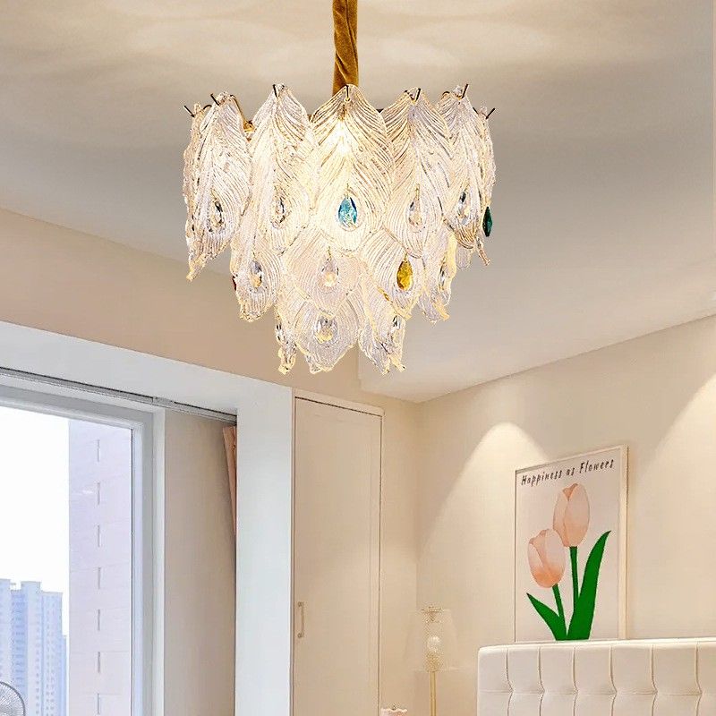 Đèn Chùm Pha Lê Họa Tiết Lông Công Sang Trọng | LEDTOT DC 81PK - Ảnh 3