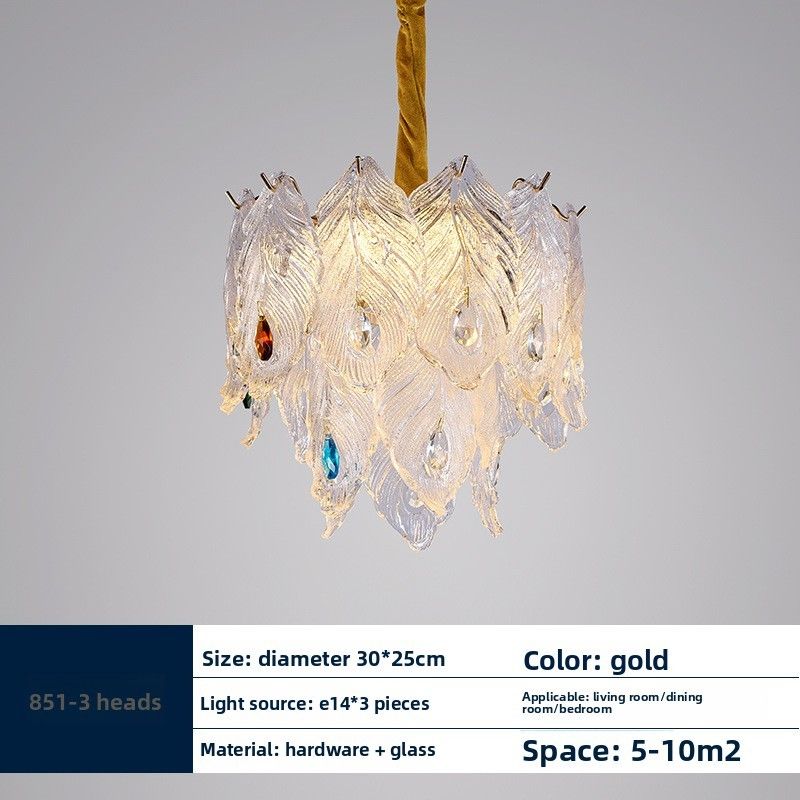 Đèn Chùm Pha Lê Họa Tiết Lông Công Sang Trọng | LEDTOT DC 81PK - Ảnh 5