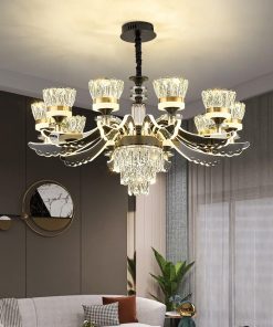 Đèn Chùm Pha Lê Mạ Vàng Sang Trọng | LEDTOT DC 71MK