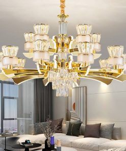 Đèn Chùm Pha Lê Nghệ Thuật Mạ Vàng Đẳng Cấp | LEDTOT DC 84QN