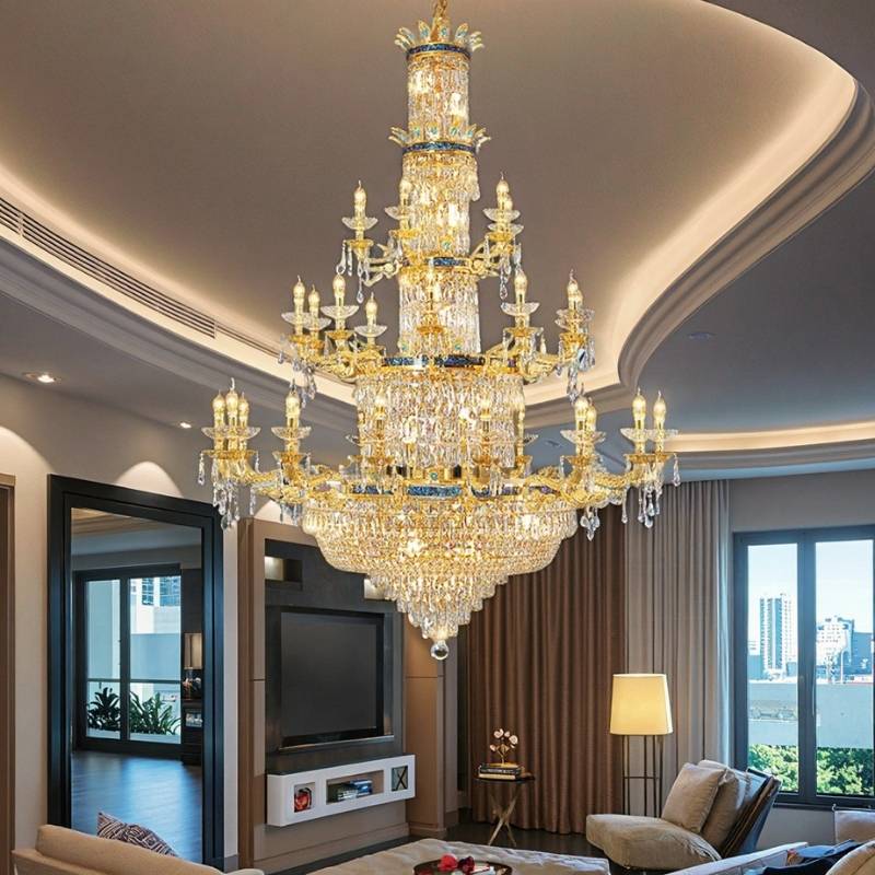 Đèn Chùm Pha Lê Nghệ Thuật Trang Trí Đại Sảnh | LEDTOT DC 56QV - Ảnh 3