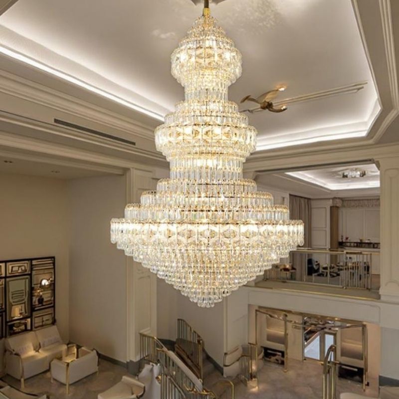 Đèn Chùm Pha Lê Vàng Lộng Lẫy Treo Trần | LEDTOT DC 39QP - Ảnh 2