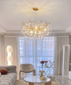 Đèn Chùm Pha Lê Vàng Nghệ Thuật Trang Trí Nhà | LEDTOT DC 48NR