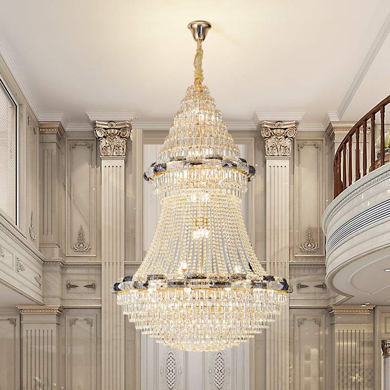 Đèn Chùm Pha Lê Vàng Sang Trọng Đại Sảnh | LEDTOT DC 82LG - Ảnh 3