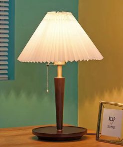 Đèn Ngủ Gỗ Vintage Chao Xếp Cổ Điển | LEDTOT DN 72QK
