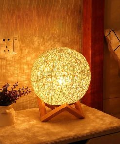 Đèn Ngủ Quả Cầu Mây Trang Trí Sáng Tạo | LEDTOT DN 72HR