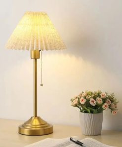 Đèn Ngủ Vải Xếp Cao Cấp Sang Trọng | LEDTOT DN 82QM