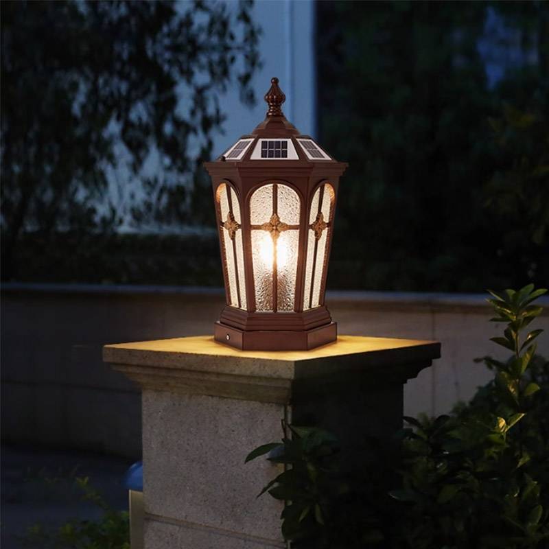 Đèn Trụ Cổng Năng Lượng Mặt Trời Kiểu Retro | LEDTOT DTC J7TX